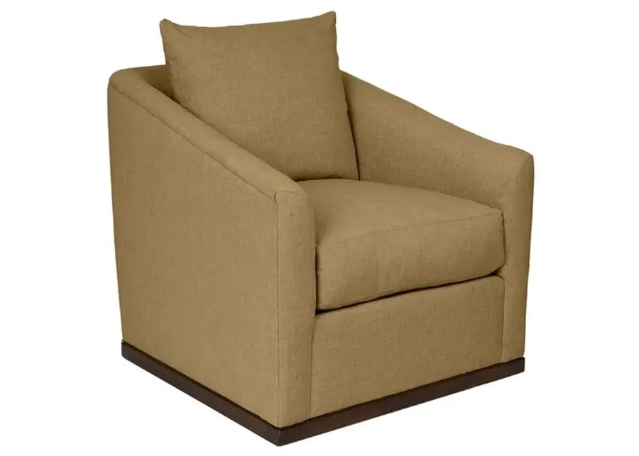 Kim Salmela - Ryder Swivel Linen Chair - Brown