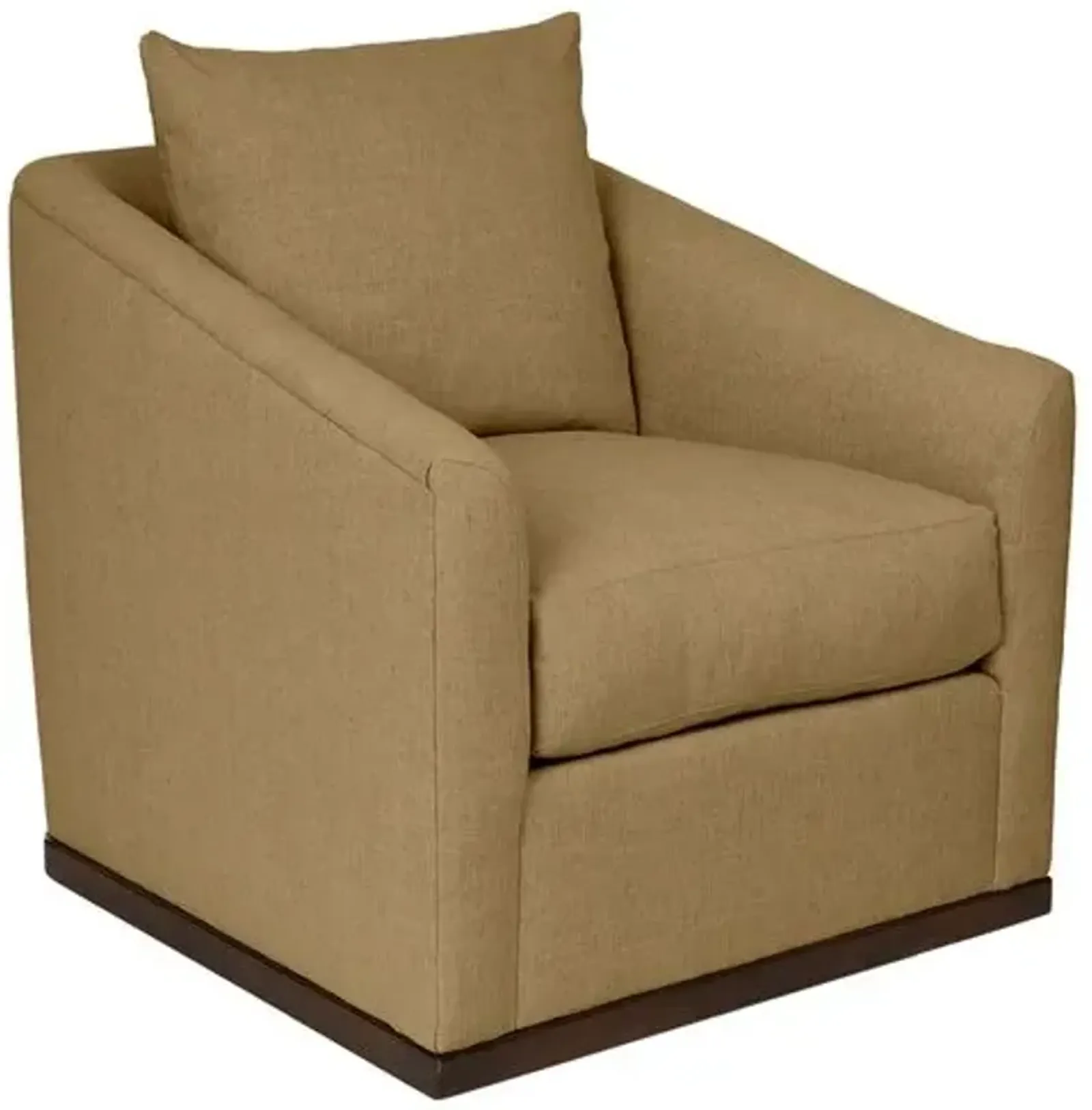 Kim Salmela - Ryder Swivel Linen Chair - Brown