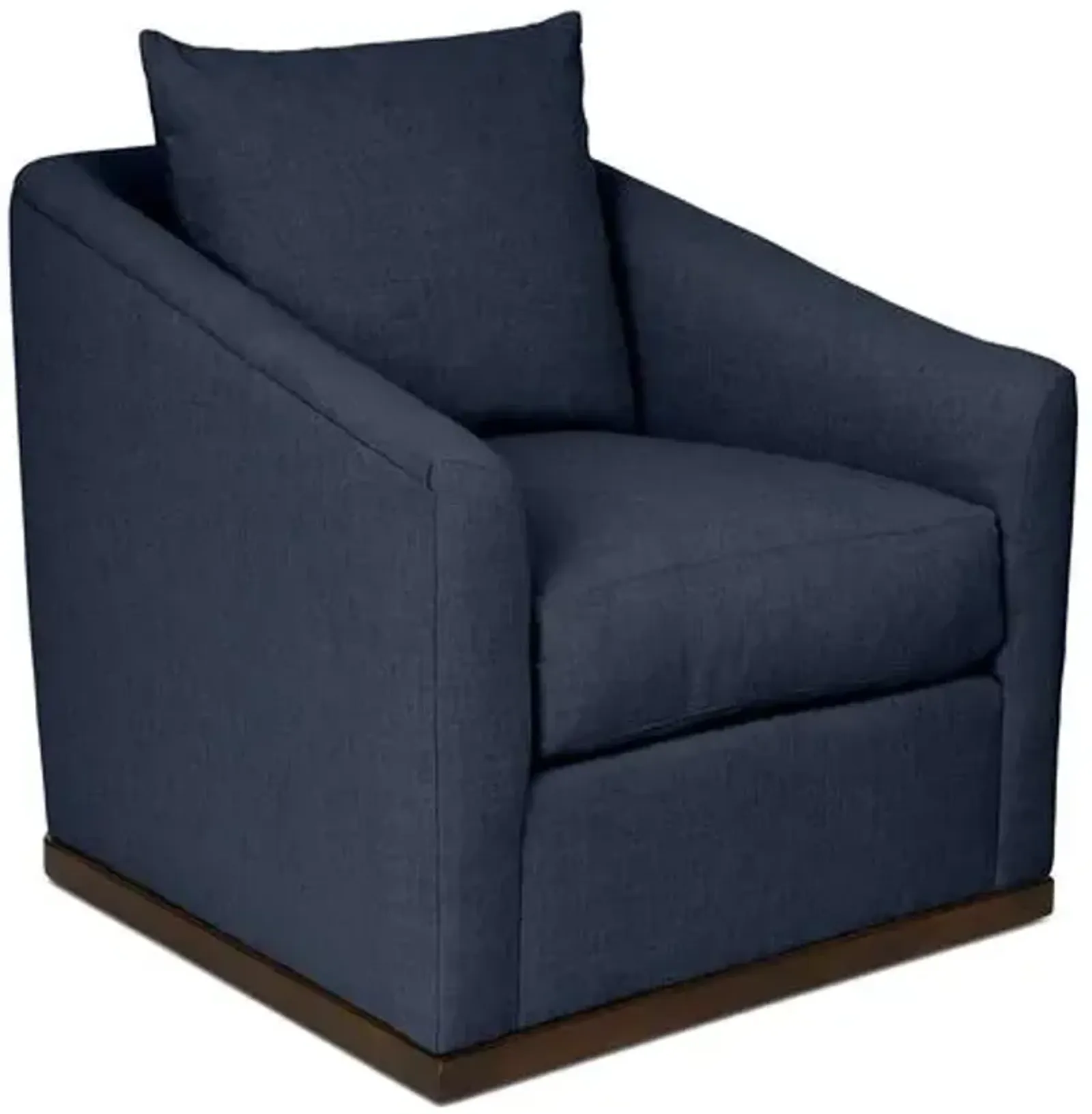 Kim Salmela - Ryder Swivel Linen Chair - Blue