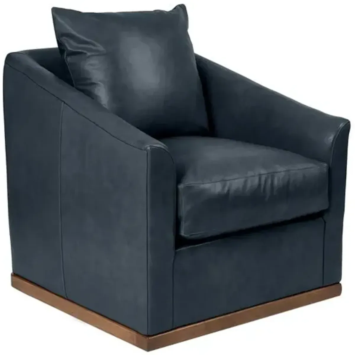 Kim Salmela - Ryder Swivel Leather Chair - Blue