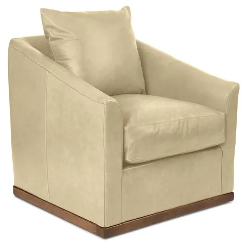 Kim Salmela - Ryder Swivel Leather Chair - Beige