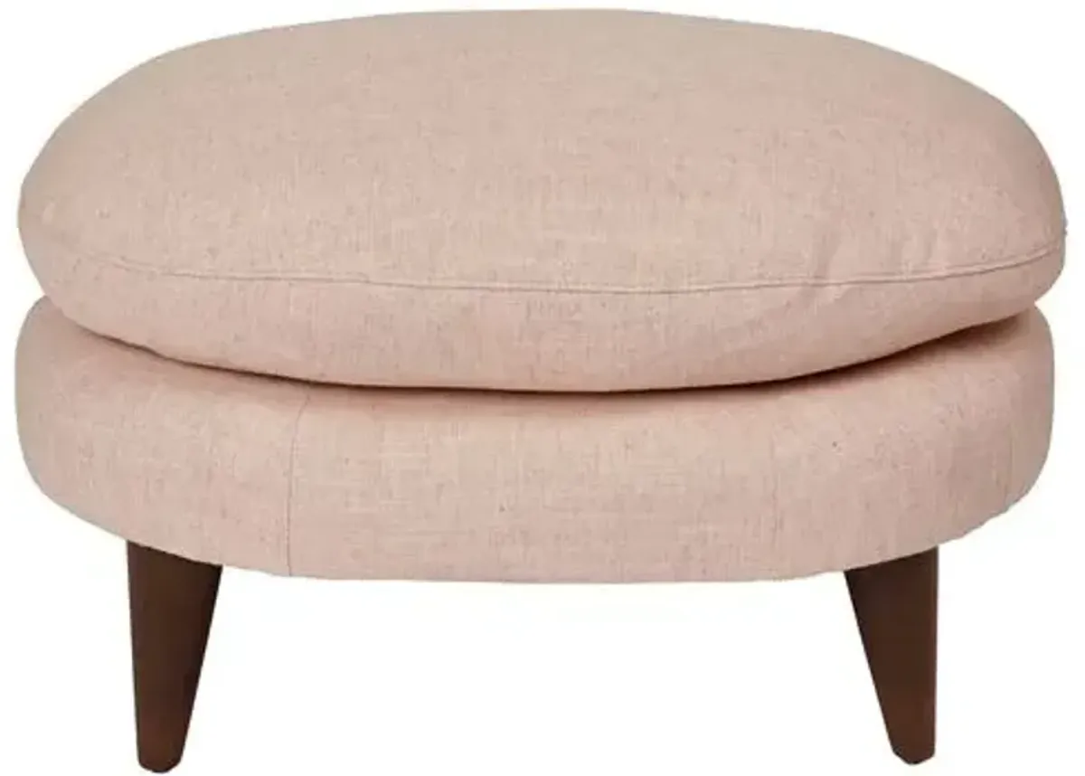 Kim Salmela - Lowell Linen Footstool - Pink