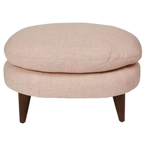 Kim Salmela - Lowell Linen Footstool - Pink