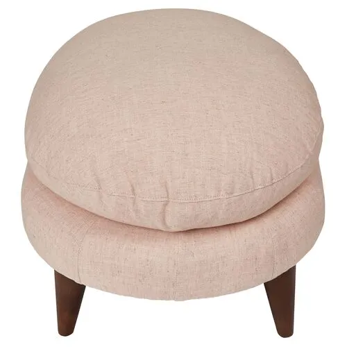 Kim Salmela - Lowell Linen Footstool - Pink