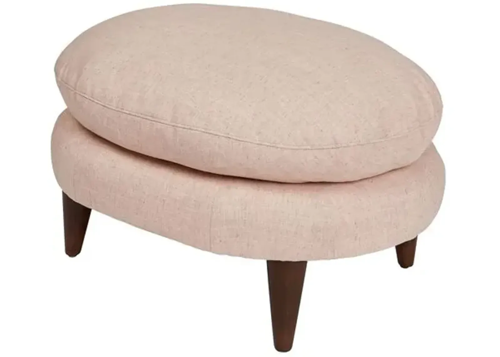 Kim Salmela - Lowell Linen Footstool - Pink