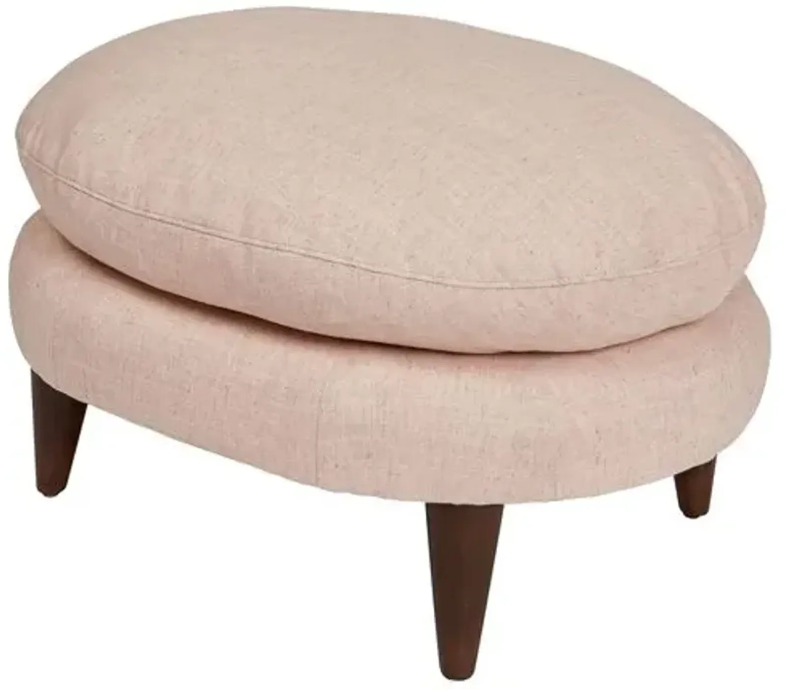 Kim Salmela - Lowell Linen Footstool - Pink