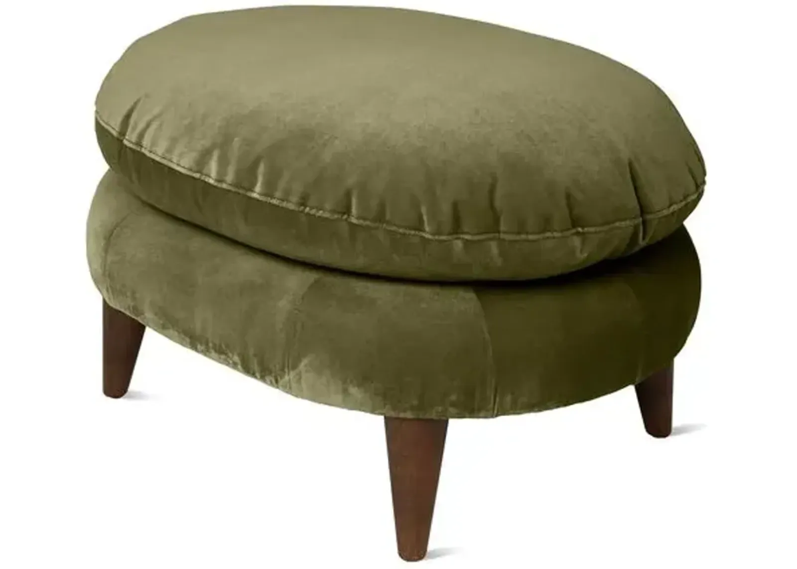 Kim Salmela - Lowell Velvet Footstool - Green