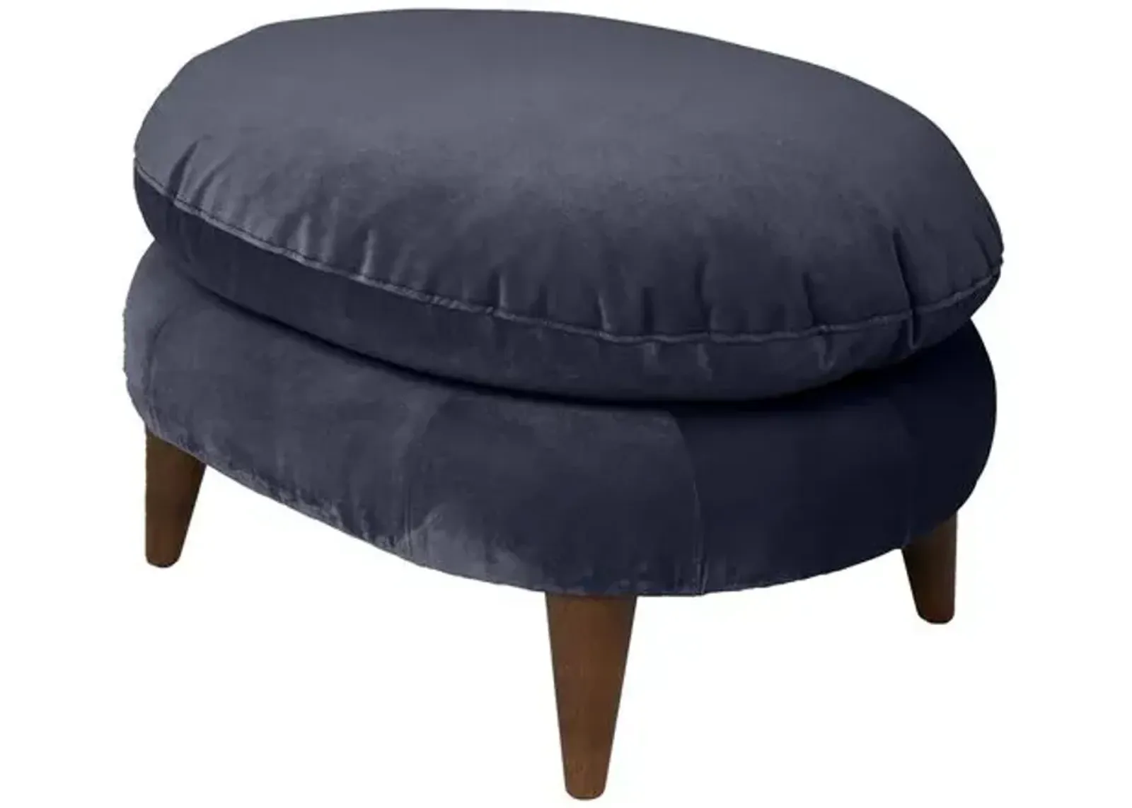 Kim Salmela - Lowell Velvet Footstool - Blue