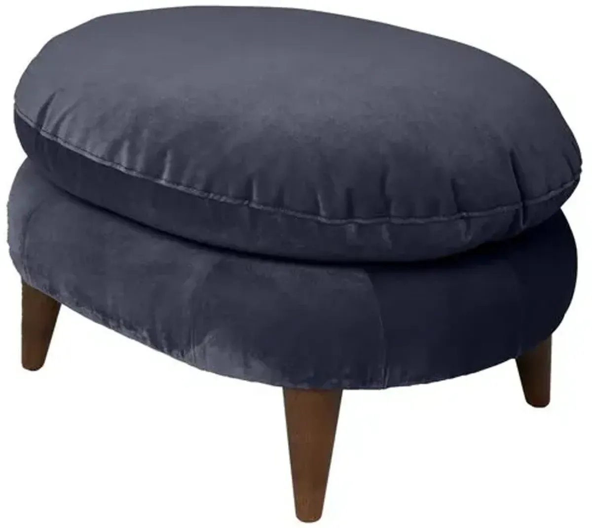 Kim Salmela - Lowell Velvet Footstool - Blue