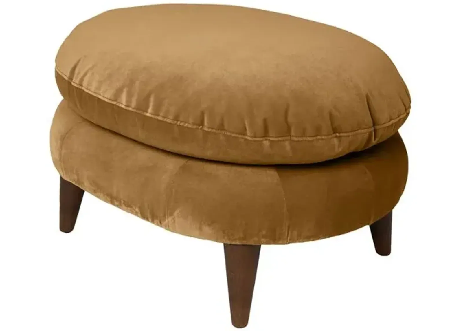 Kim Salmela - Lowell Velvet Footstool - Brown