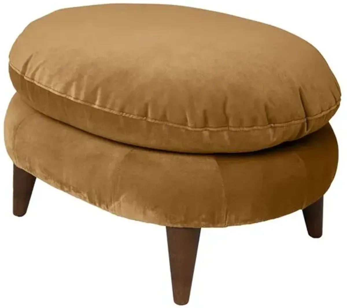 Kim Salmela - Lowell Velvet Footstool - Brown