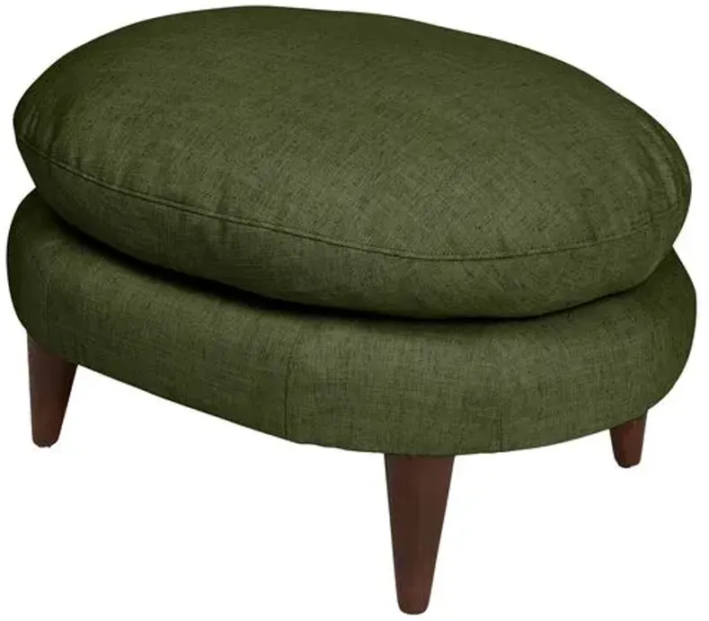 Kim Salmela - Lowell Linen Footstool - Green