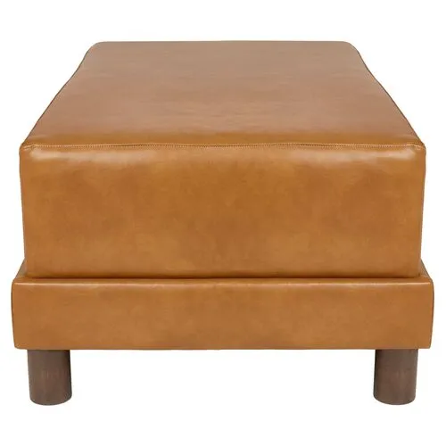 Kim Salmela - Cutler Leather Ottoman - Brown