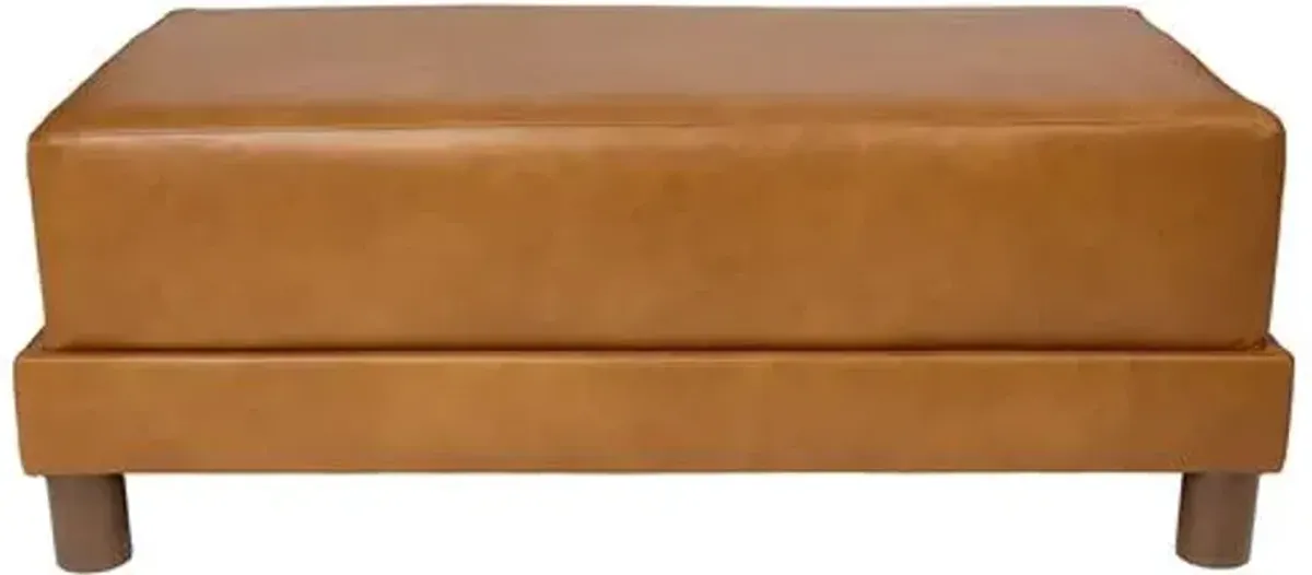 Kim Salmela - Cutler Leather Ottoman - Brown