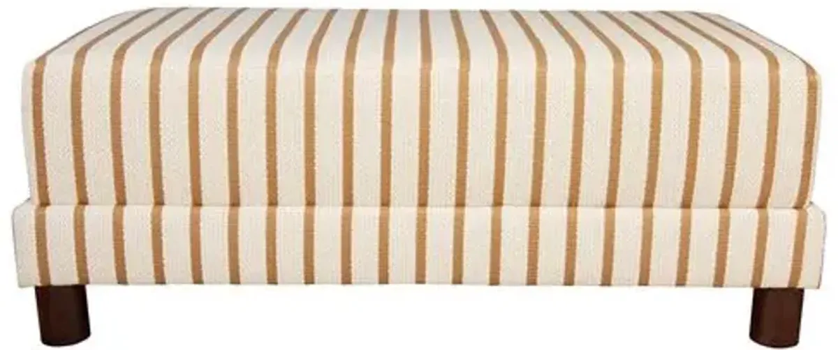 Kim Salmela - Cutler Rectangular Ottoman - Linen Stripe - Yellow