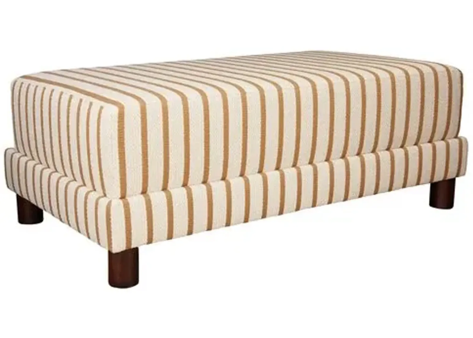 Kim Salmela - Cutler Rectangular Ottoman - Linen Stripe - Yellow