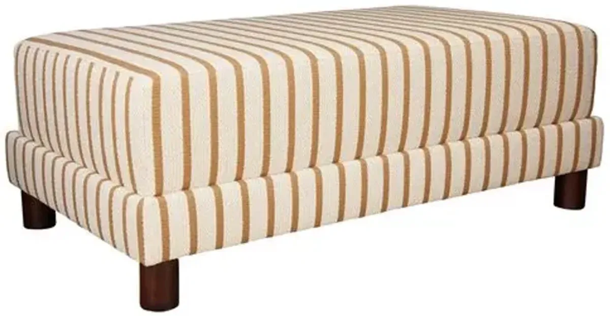 Kim Salmela - Cutler Rectangular Ottoman - Linen Stripe - Yellow