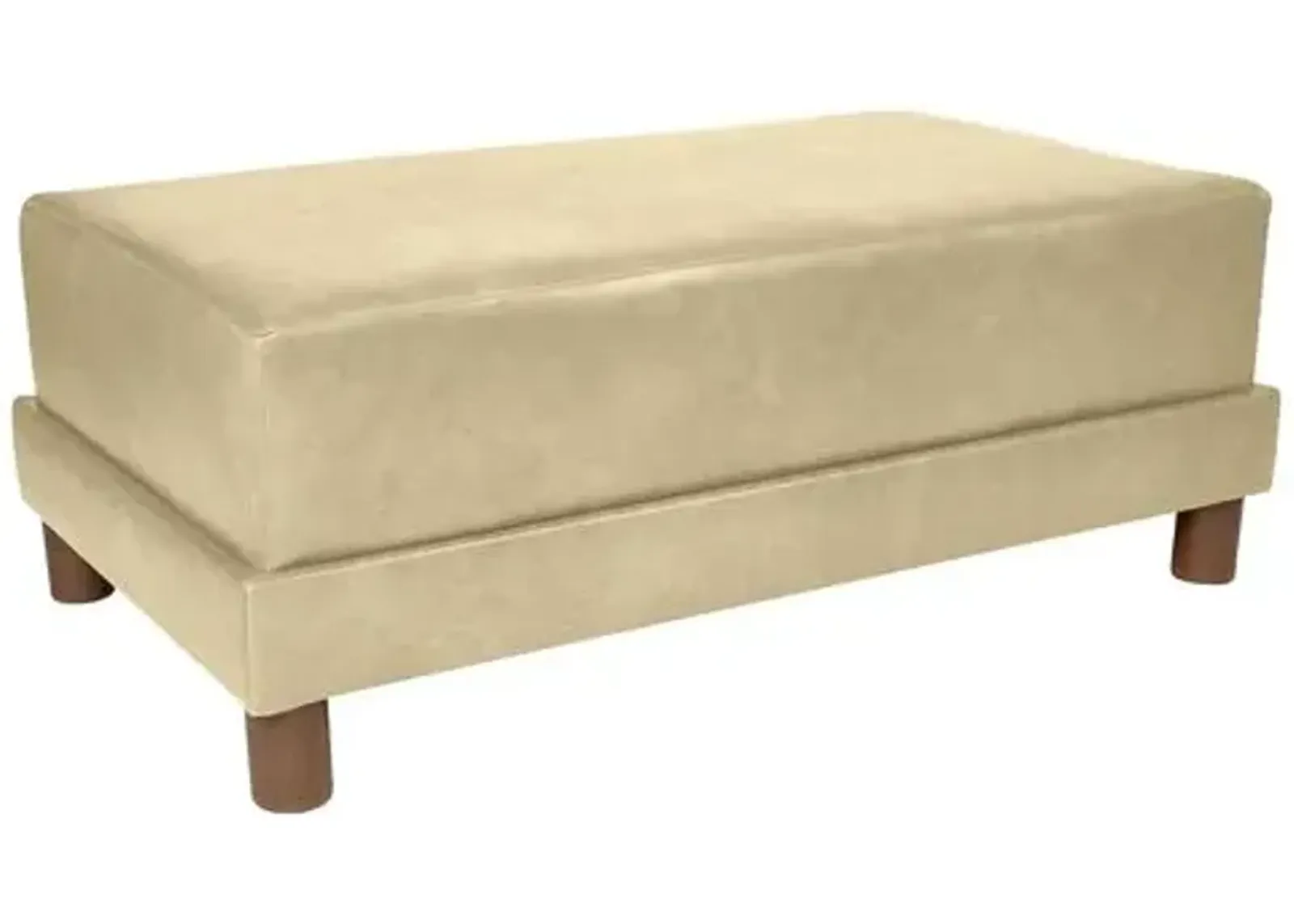 Kim Salmela - Cutler Leather Ottoman - Beige