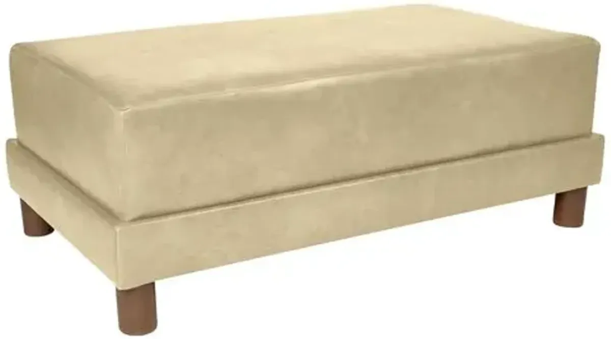 Kim Salmela - Cutler Leather Ottoman - Beige