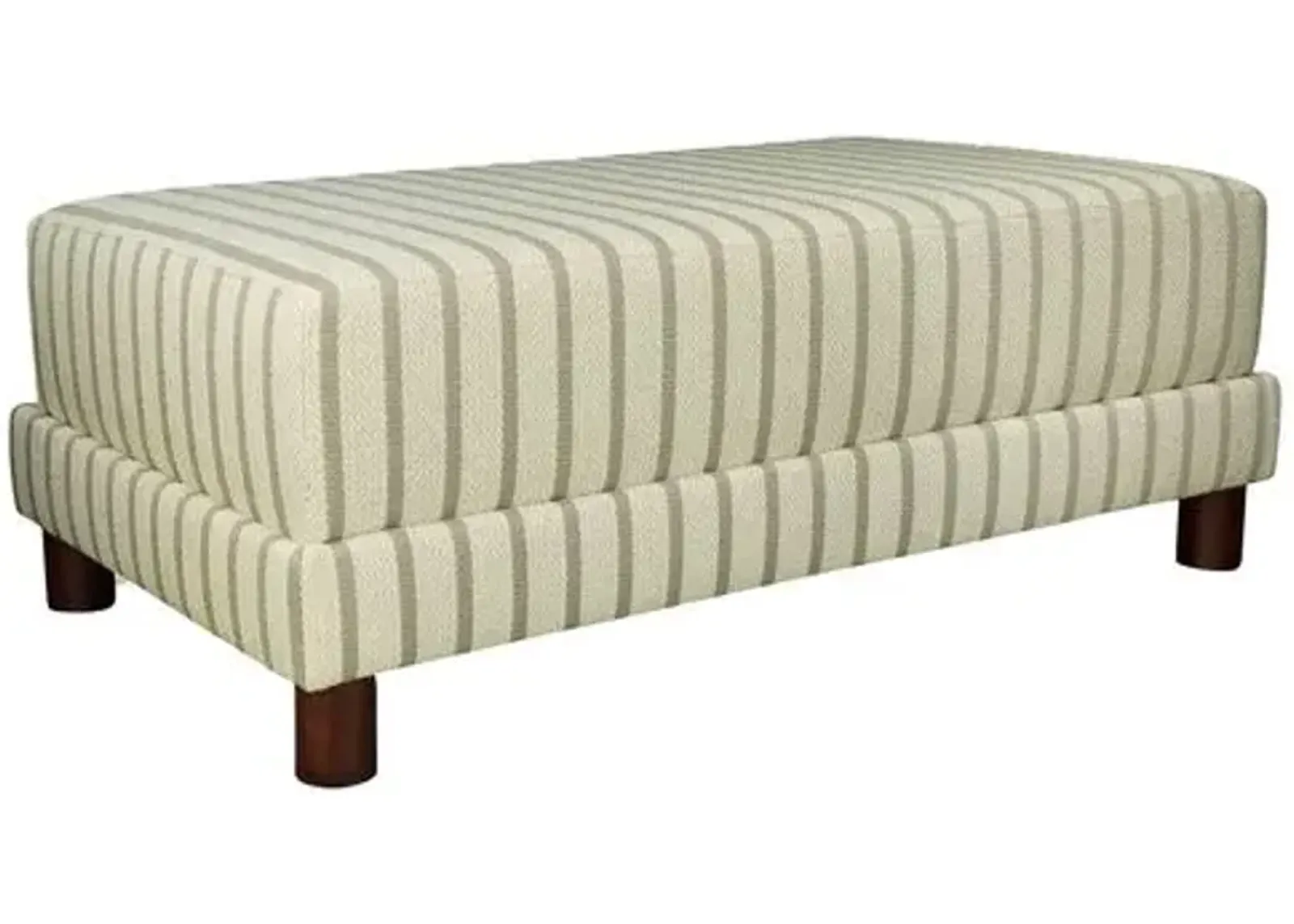 Kim Salmela - Cutler Rectangular Ottoman - Linen Stripe