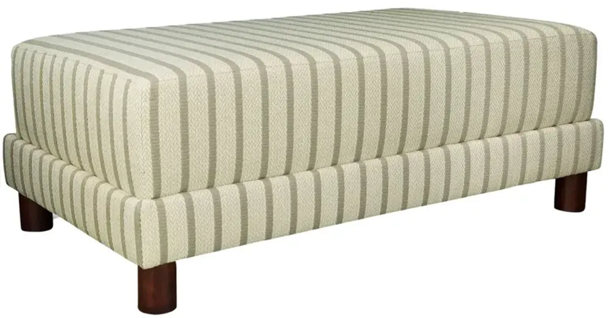 Cutler Rectangular Ottoman, Linen Stripe