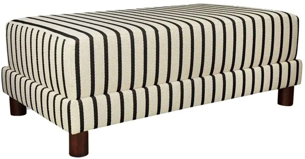 Cutler Rectangular Ottoman, Linen Stripe