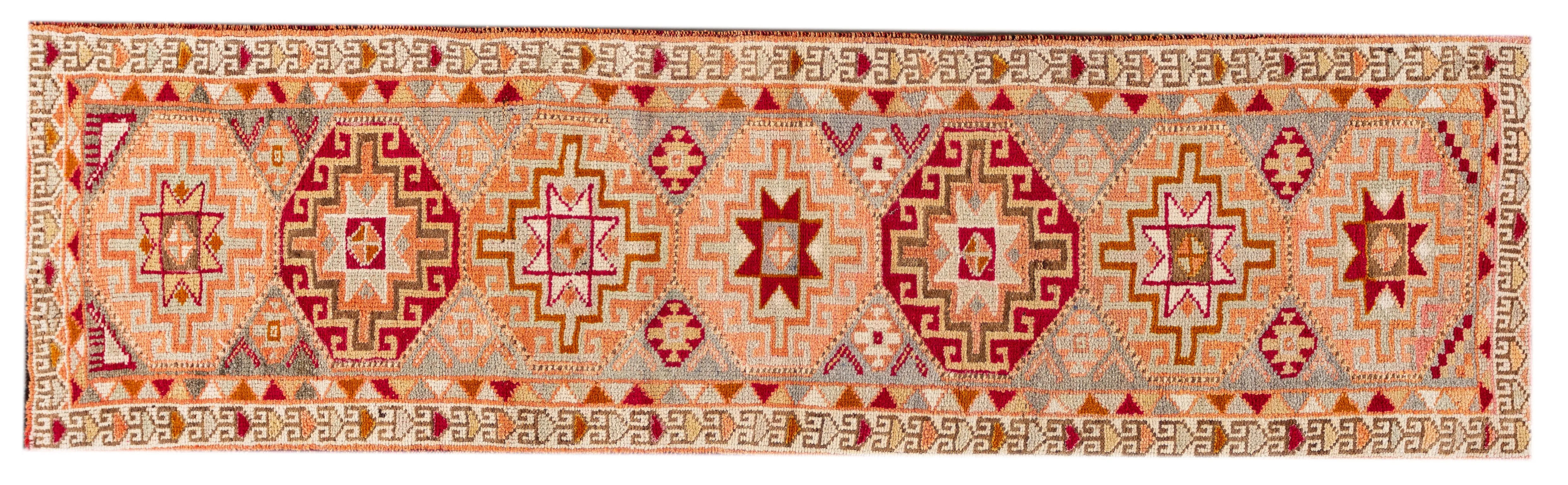 Vintage Turkish Anatolian Wool Runner - Apadana - Beige