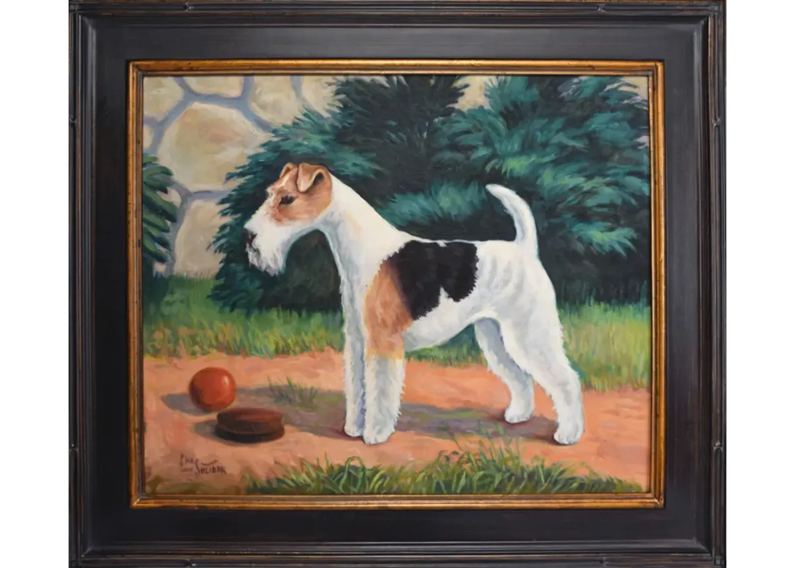 Wirehair Fox Terrier Dog Portrait C.1920 - Antiquarian Art Company - Brown