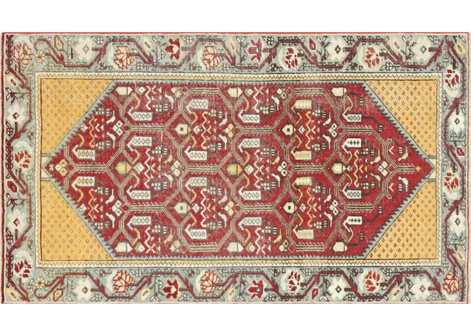 1960s Turkish Oushak Rug - 3' x 5'2" - Nalbandian - Red - Red