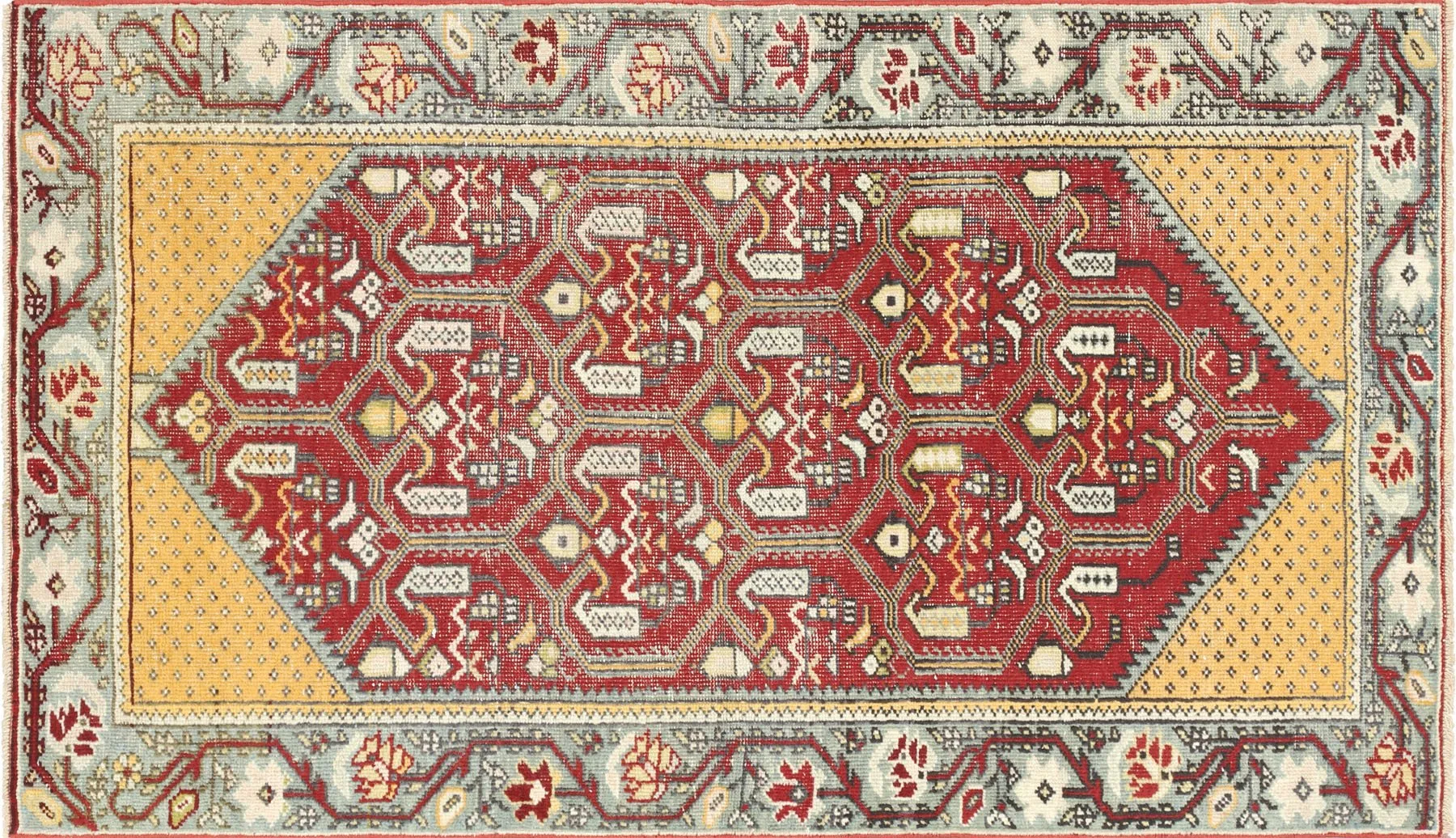 1960s Turkish Oushak Rug - 3' x 5'2" - Nalbandian - Red - Red