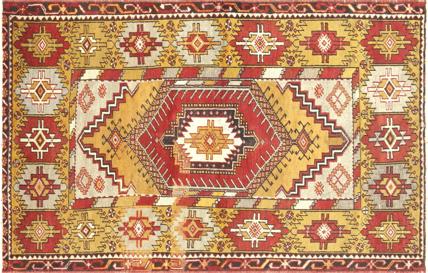 1960s Turkish Oushak Rug - 4' x 6' - Nalbandian - Red - Red