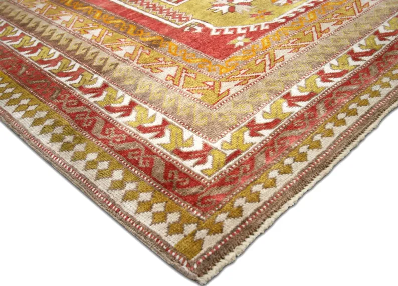 1960s Turkish Oushak Rug - 5' x 7'6" - Nalbandian - Red - Red