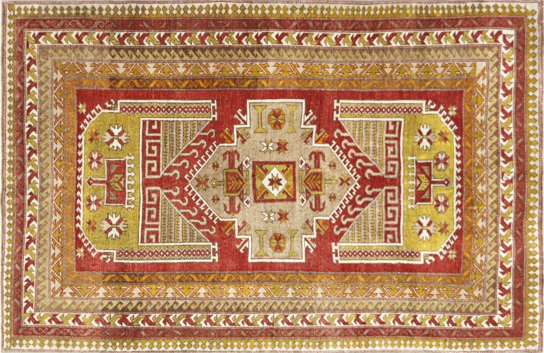 1960s Turkish Oushak Rug - 5' x 7'6" - Nalbandian - Red - Red