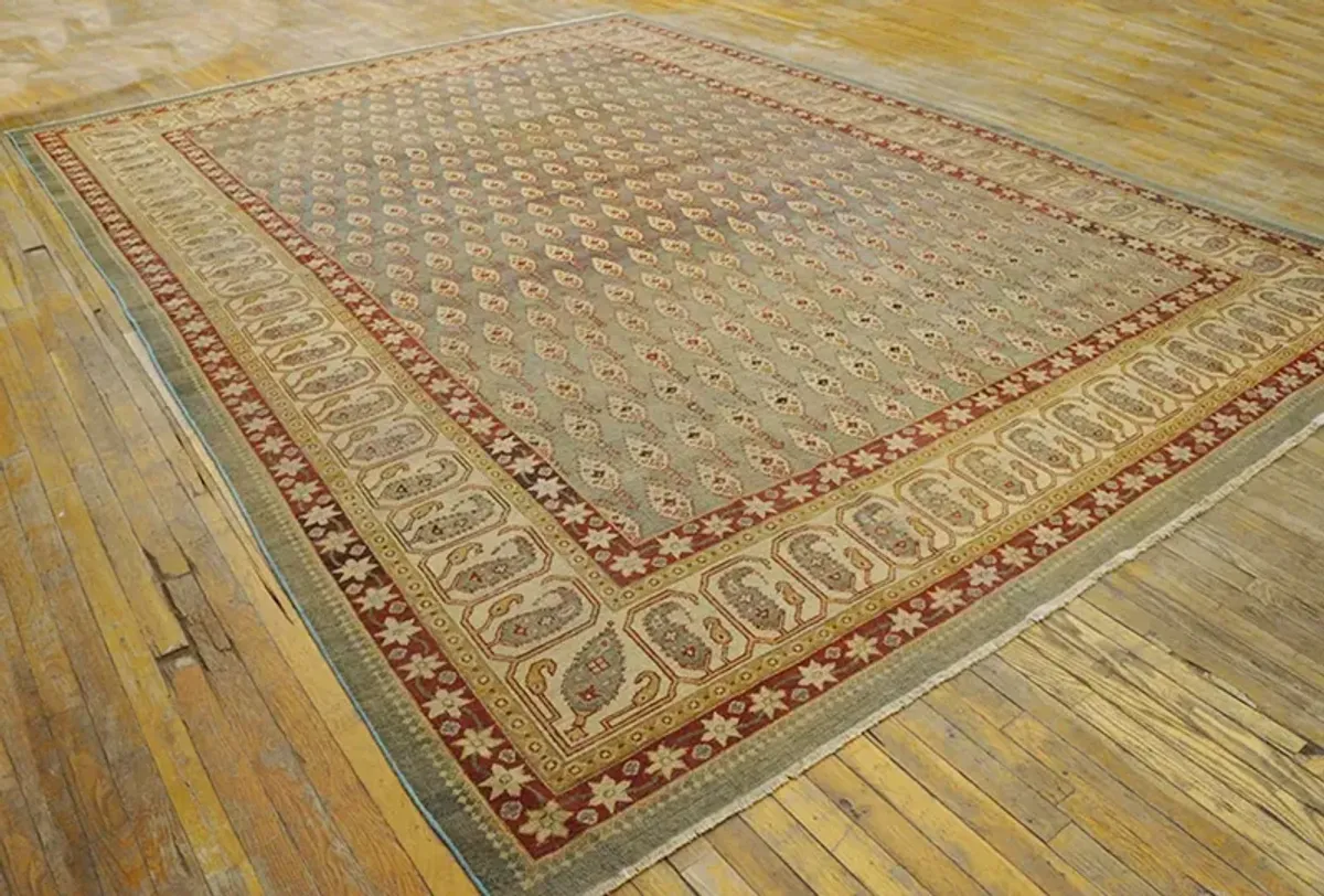 Indian Agra Rug 13'4" x 9'9" - Gray - Gray