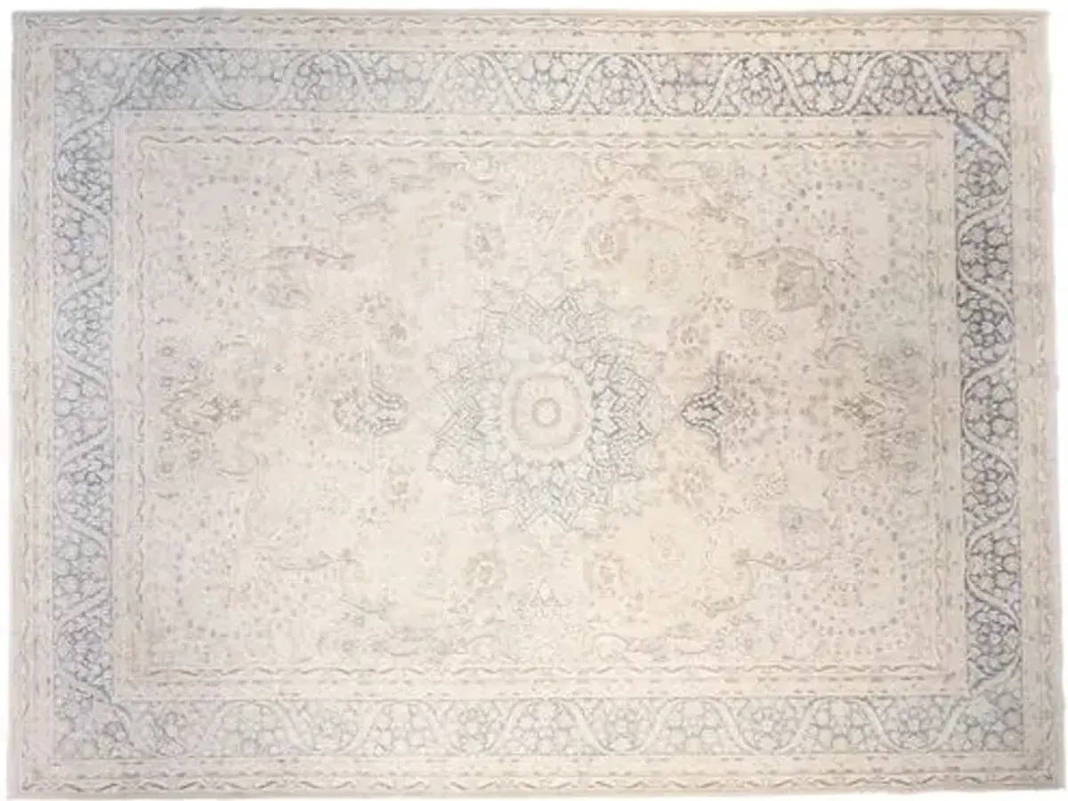 10'x13' Maz Rug - Ivory/Blue - F.J. Kashanian - Blue