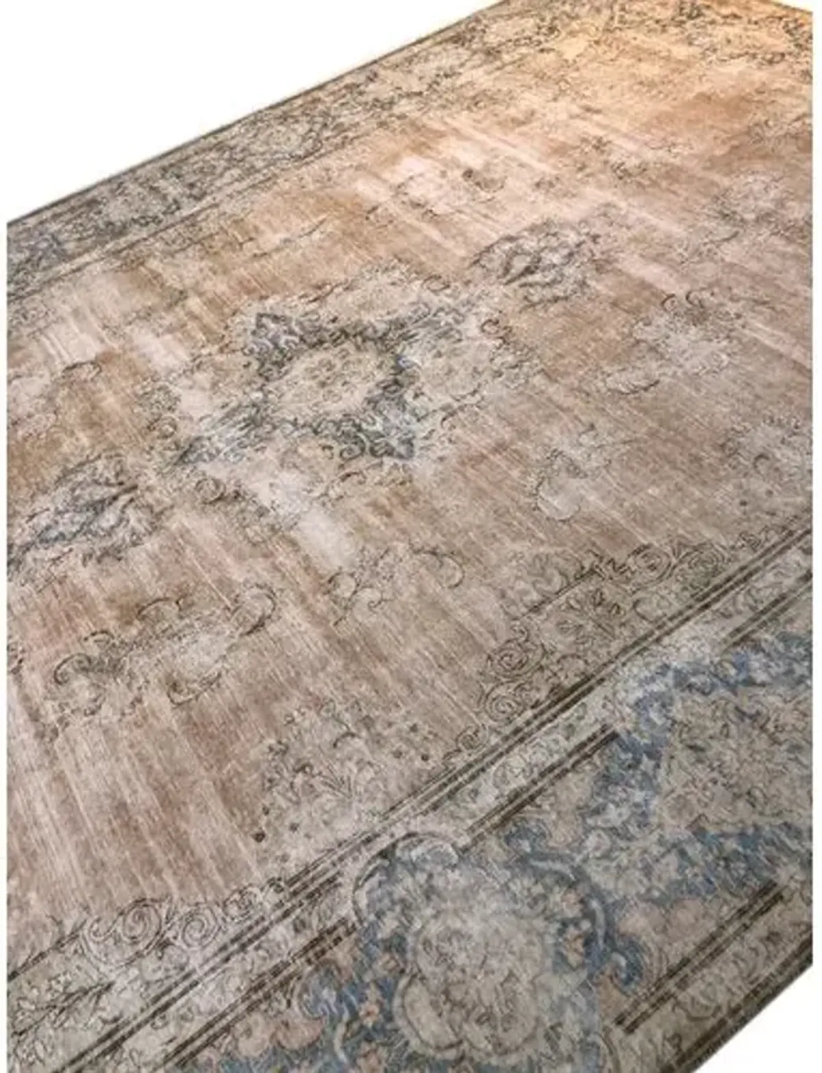 10'x14' Drake Rug - Taupe/Blue - F.J. Kashanian - Blue