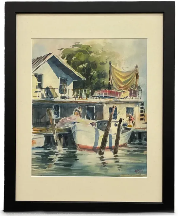 Midcentury Seascape Watercolor
