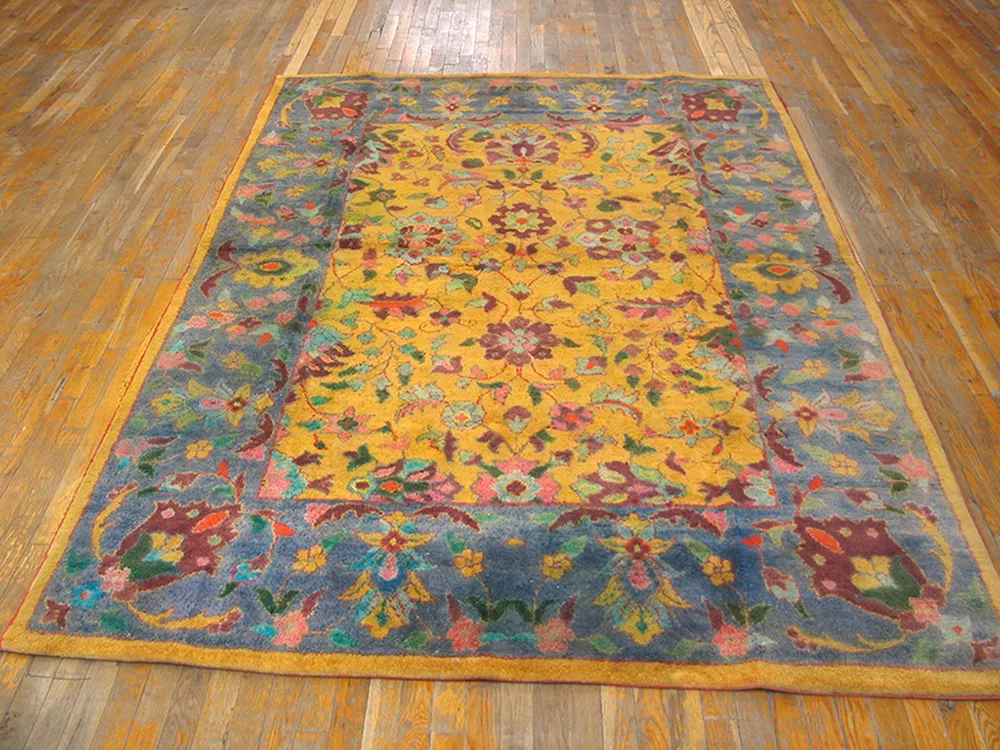 Indian Agra Rug 6'3"x9'0" - Yellow - Yellow