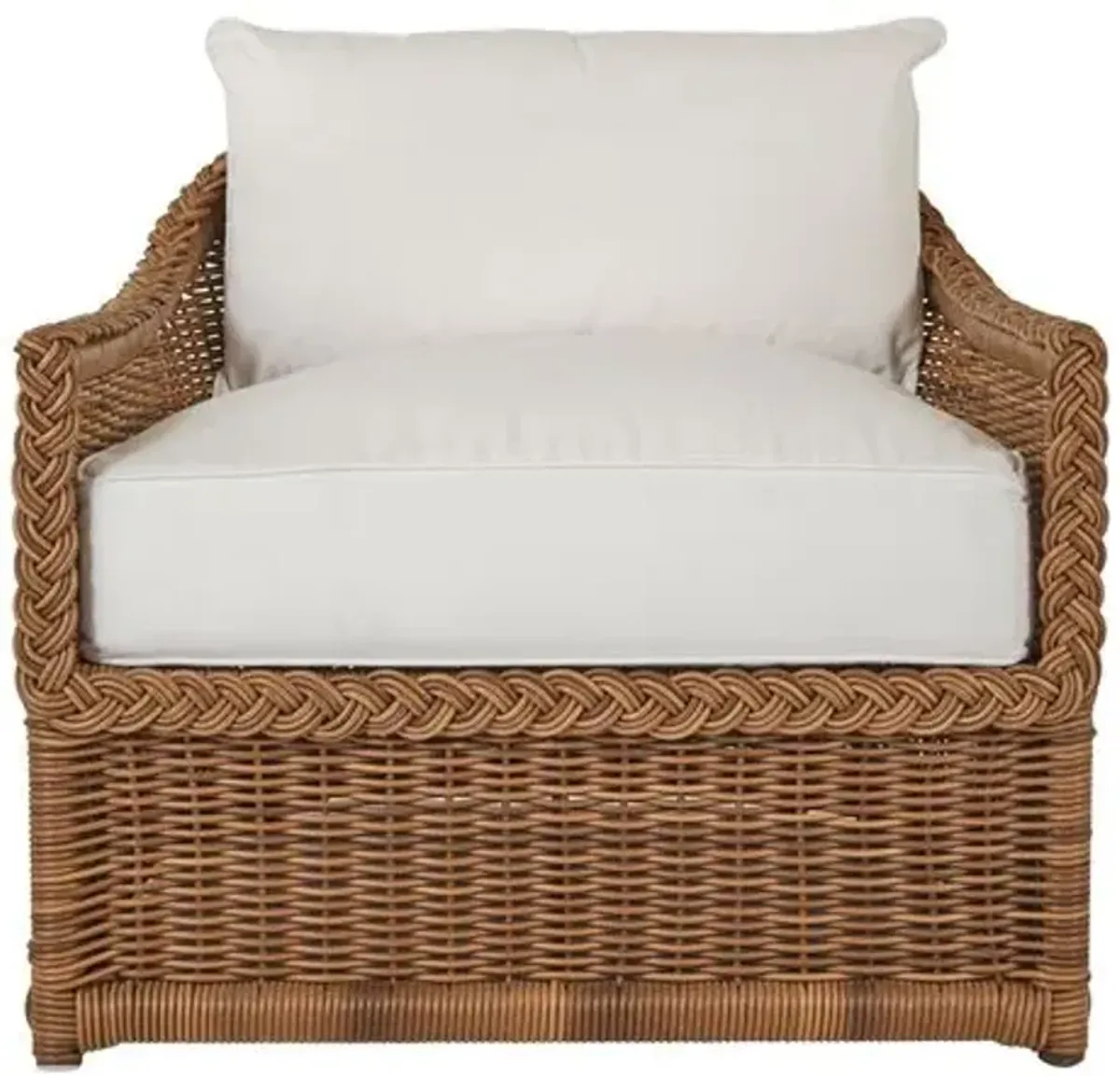 Emilia Raffia Outdoor Lounge Chair - White