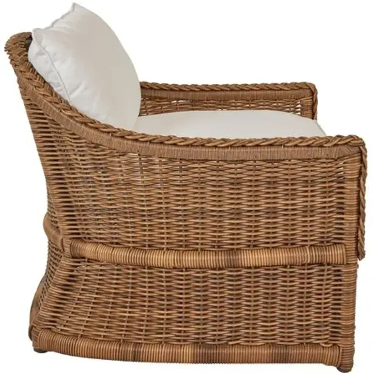 Emilia Raffia Outdoor Lounge Chair - White