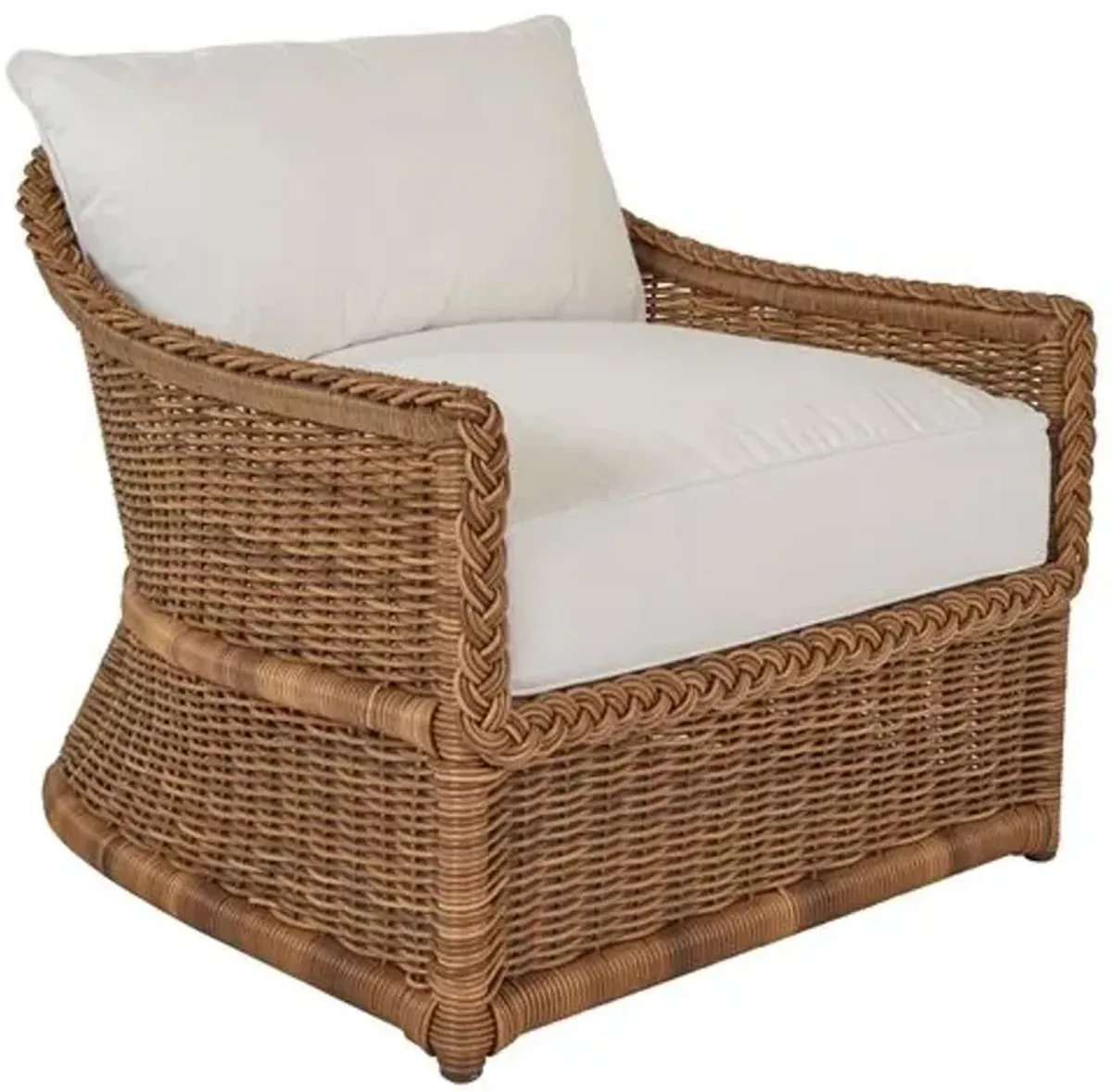 Emilia Raffia Outdoor Lounge Chair - White