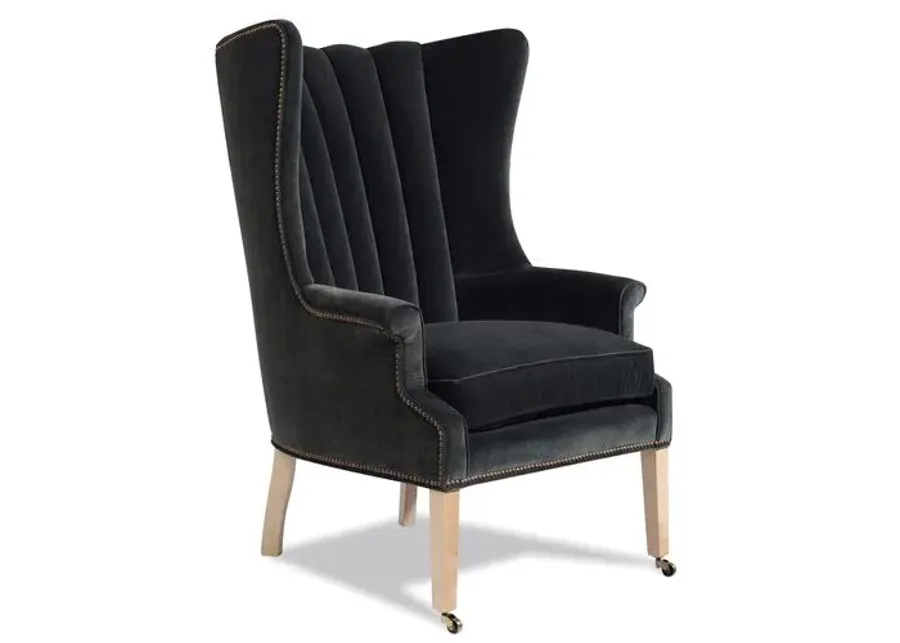 Lauren Liess - Philosopher Wing Chair - Black Performance Velvet