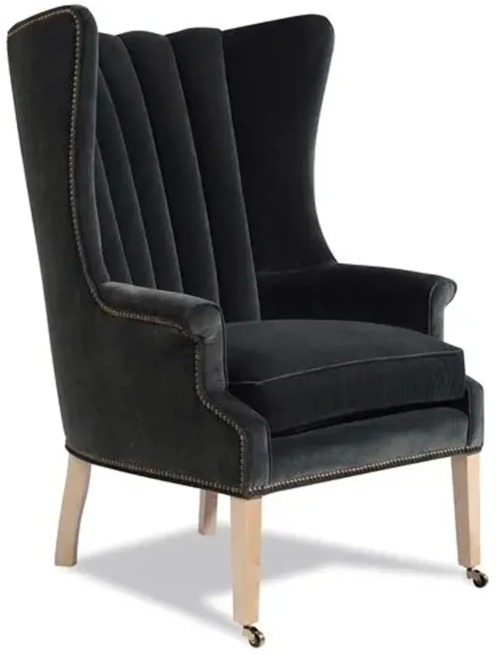 Lauren Liess - Philosopher Wing Chair - Black Performance Velvet