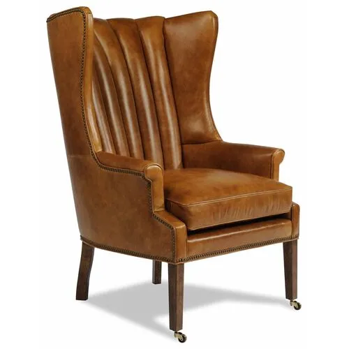 Lauren Liess - Philosopher Leather Wing Chair - Brown