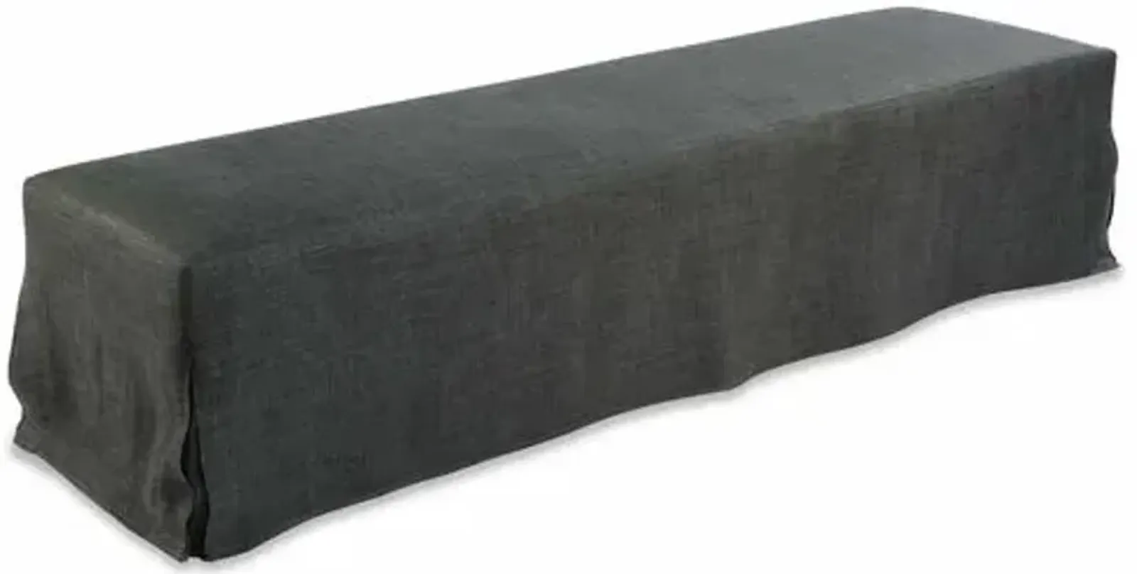 Lauren Liess - Thank You Slipcovered Dining Bench - Dark Gray Linen