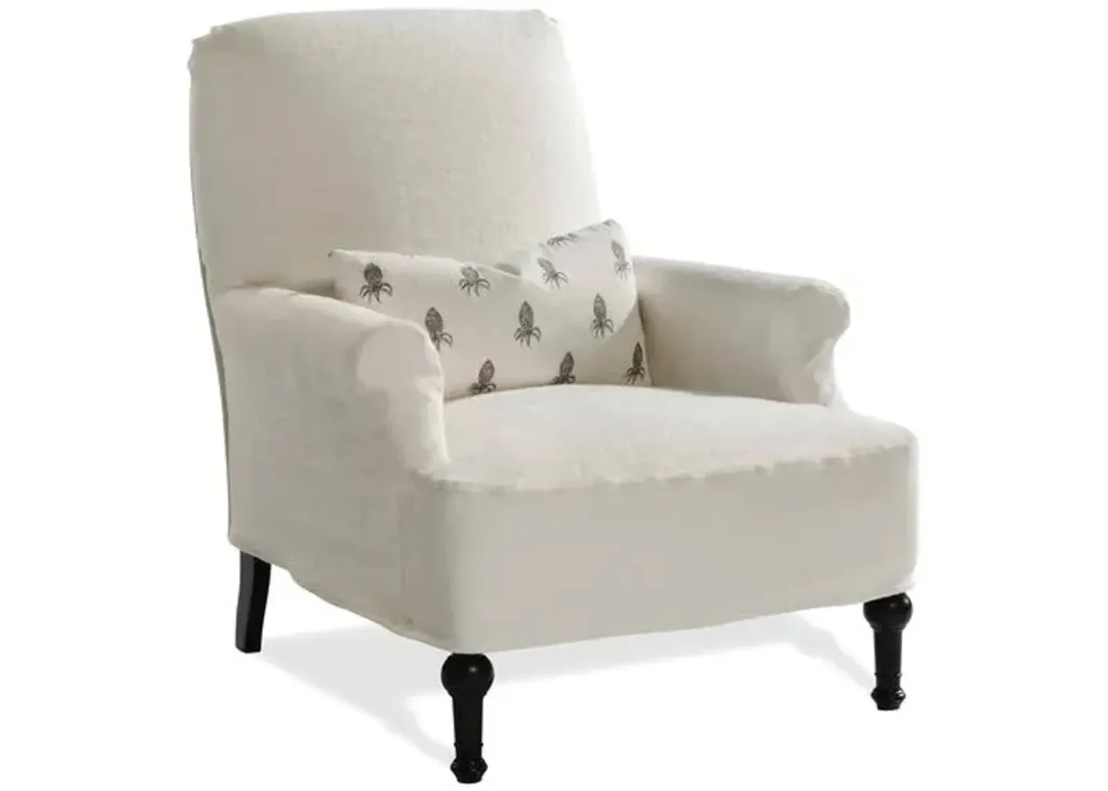 Lauren Liess - Thinking Slipcovered Chair - White Linen