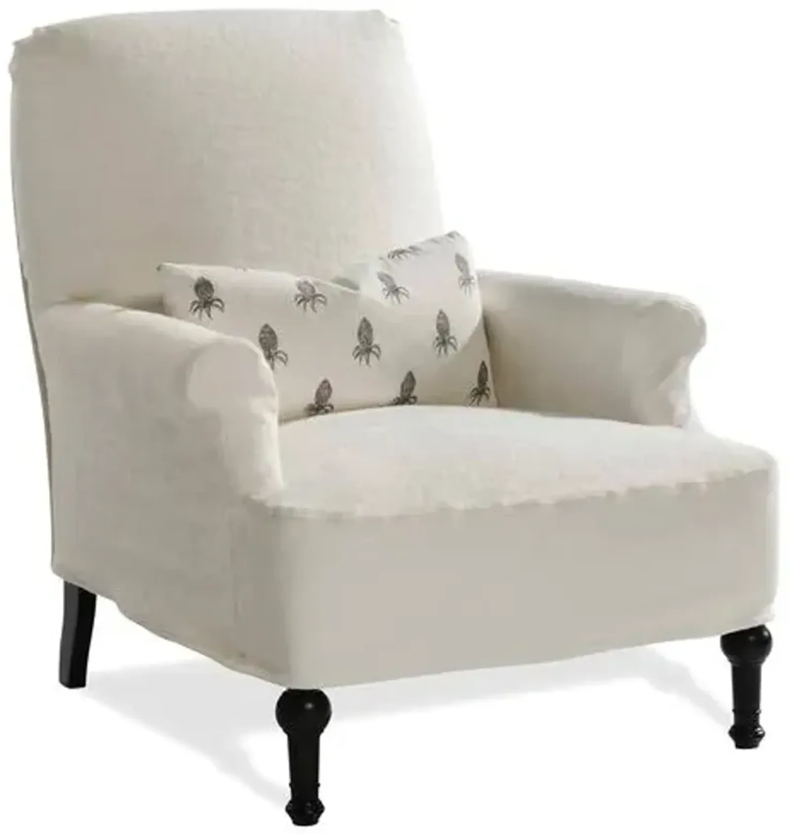 Lauren Liess - Thinking Slipcovered Chair - White Linen