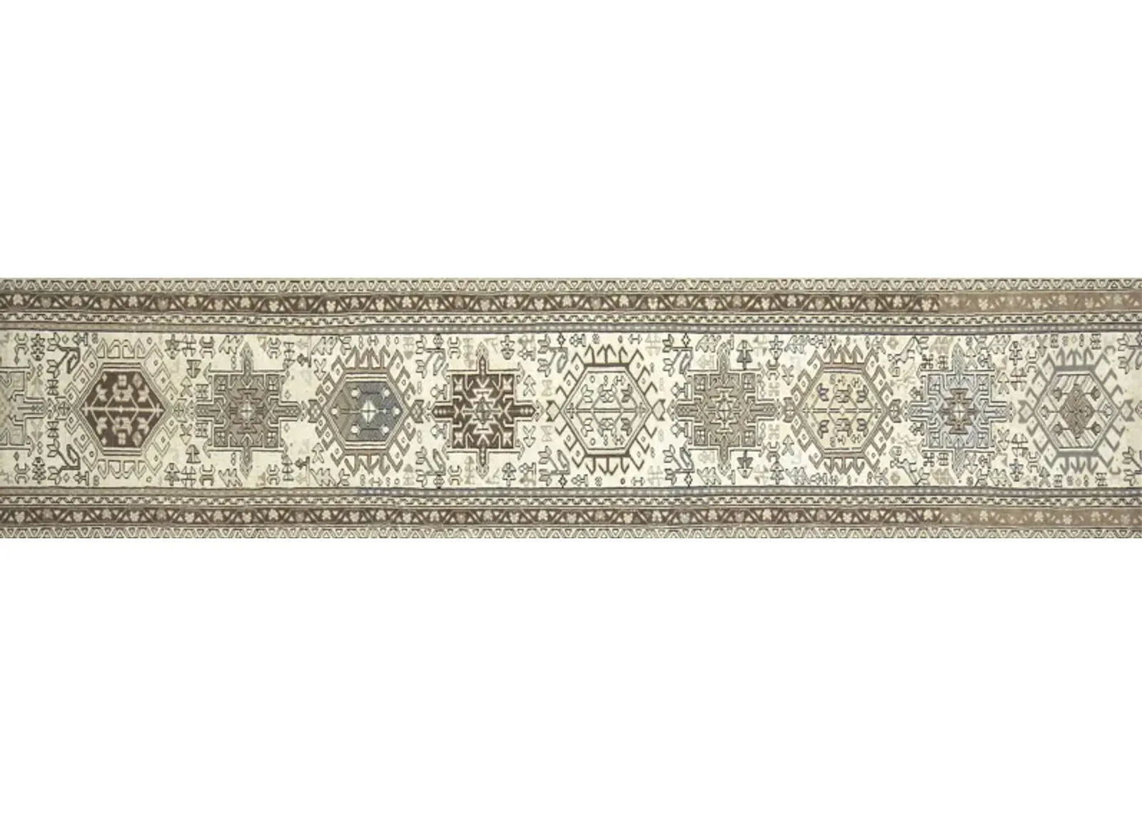 1960s Persian Melayer Runner 2'8" x32'9" - Nalbandian - Beige