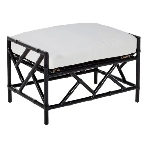 Kit Outdoor Ottoman - Black/White