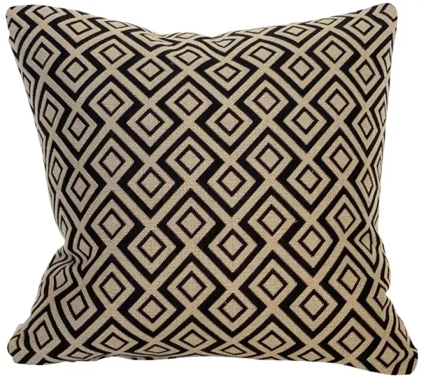Everly 20x20 Pillow, Black/Tan